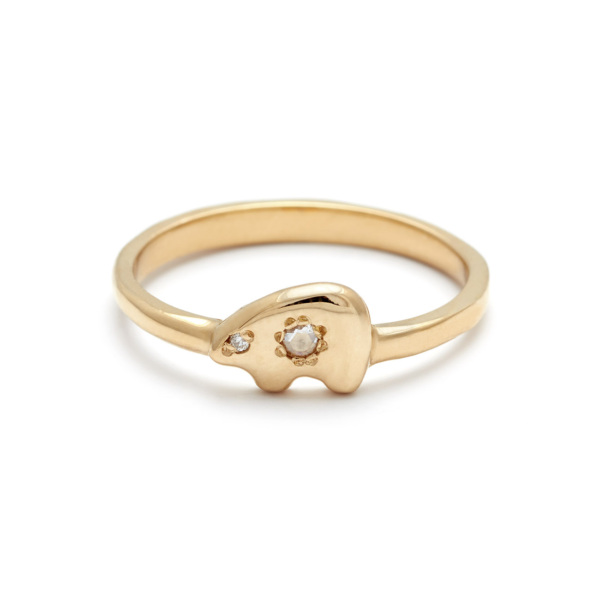 Diamond Bear Ring