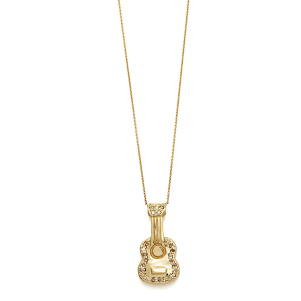 Elisa Solomon - Yellow Gold Brown Diamond Guitar Necklace