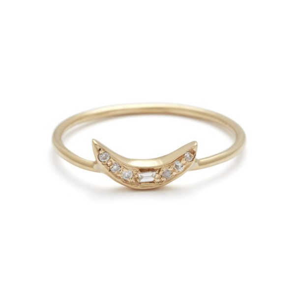 Diamond Mini Moon Ring