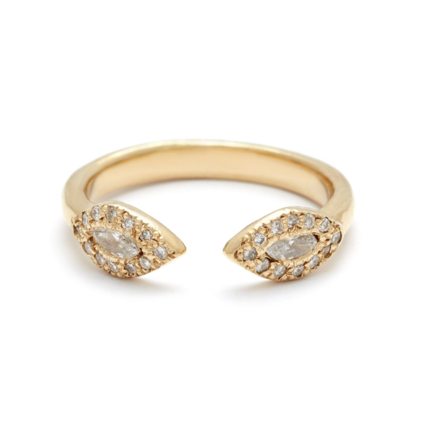 Diamond Eyes Cuff Ring