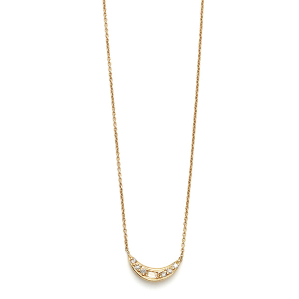 Elisa Solomon - Yellow Gold Mini Moon Necklace