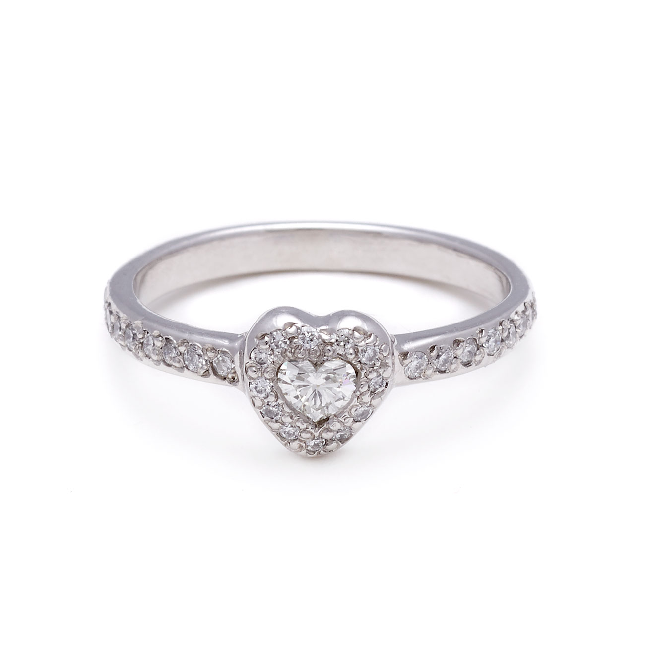 Platinum Diamond Heart Ring - Elisa Solomon Jewelry