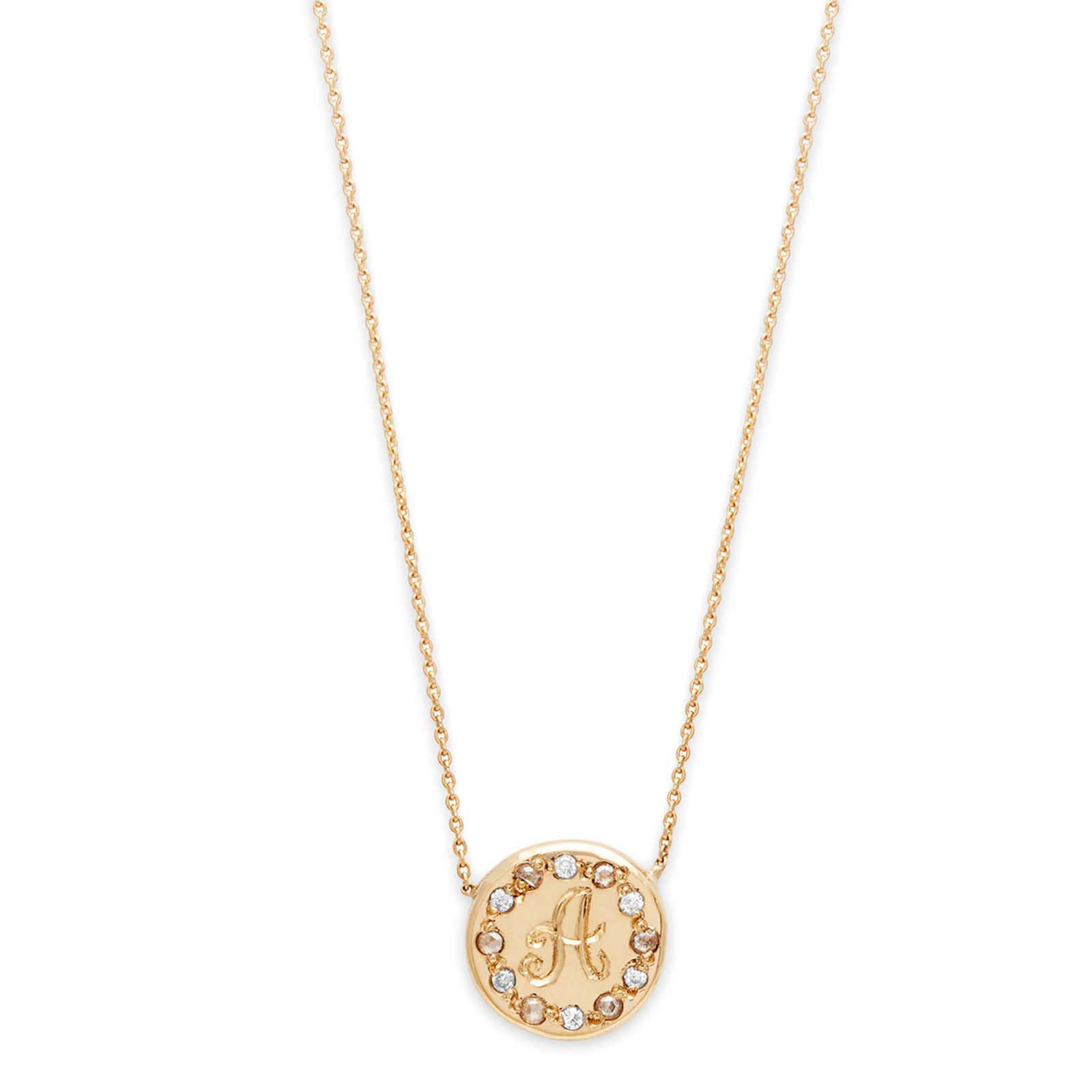 Diamond Circle Necklace in Yellow Gold
