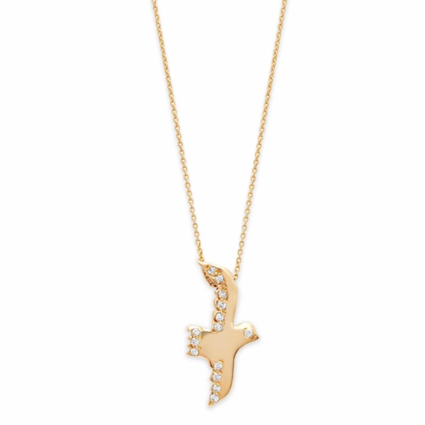 Diamond Flying Bird Necklace