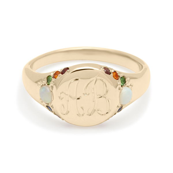 Opal Rainbow Large Signet Ring