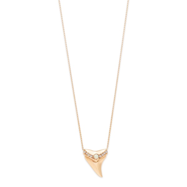Opal Diamond Shark Tooth Necklace