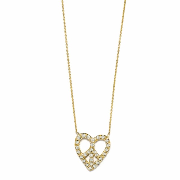 Diamond Peace Heart Necklace