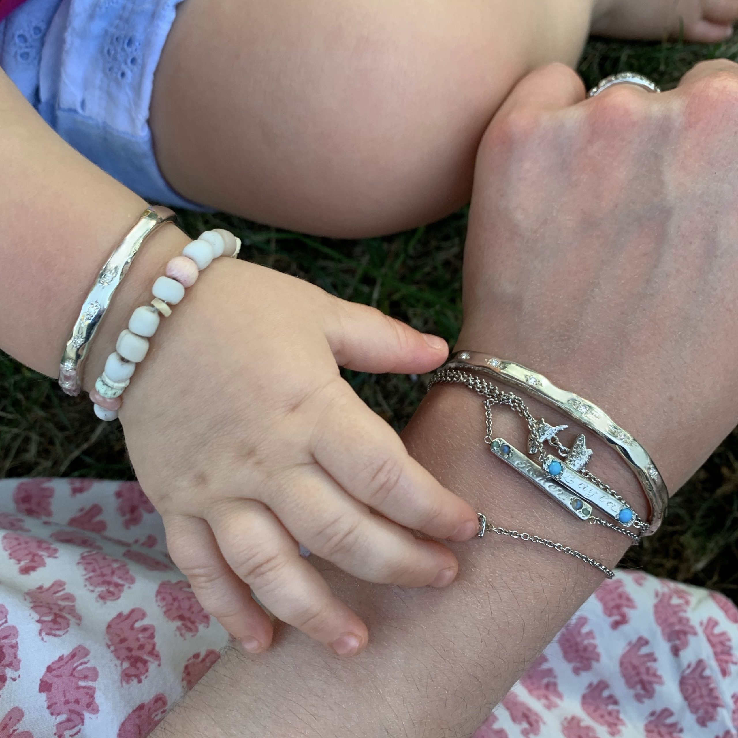 Child White Diamond Cuff Bracelet