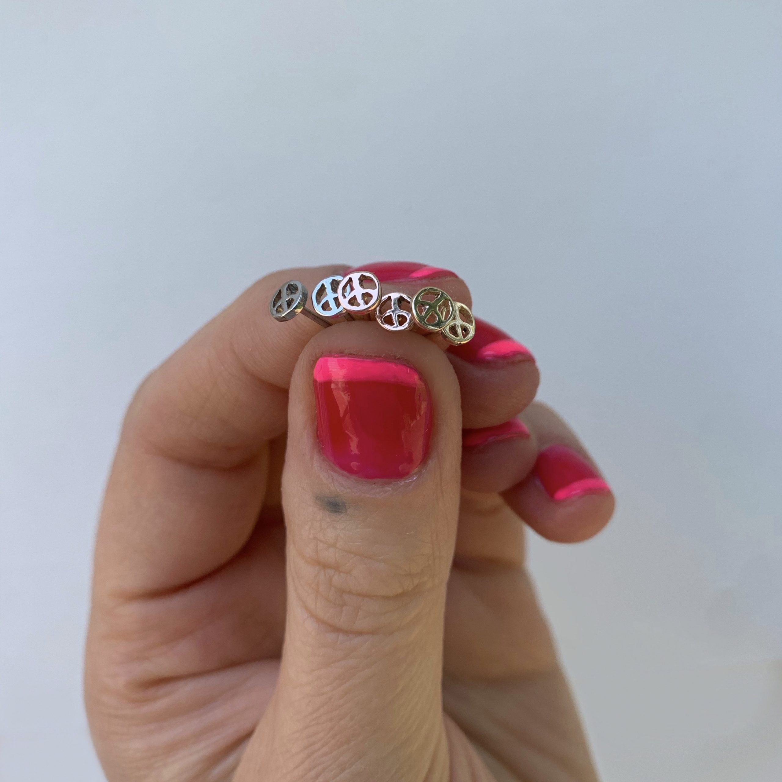 Teeny Tiny Peace Sign Studs