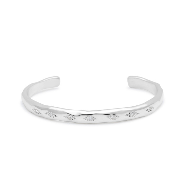 cuff bracelet sterling silver white diamonds