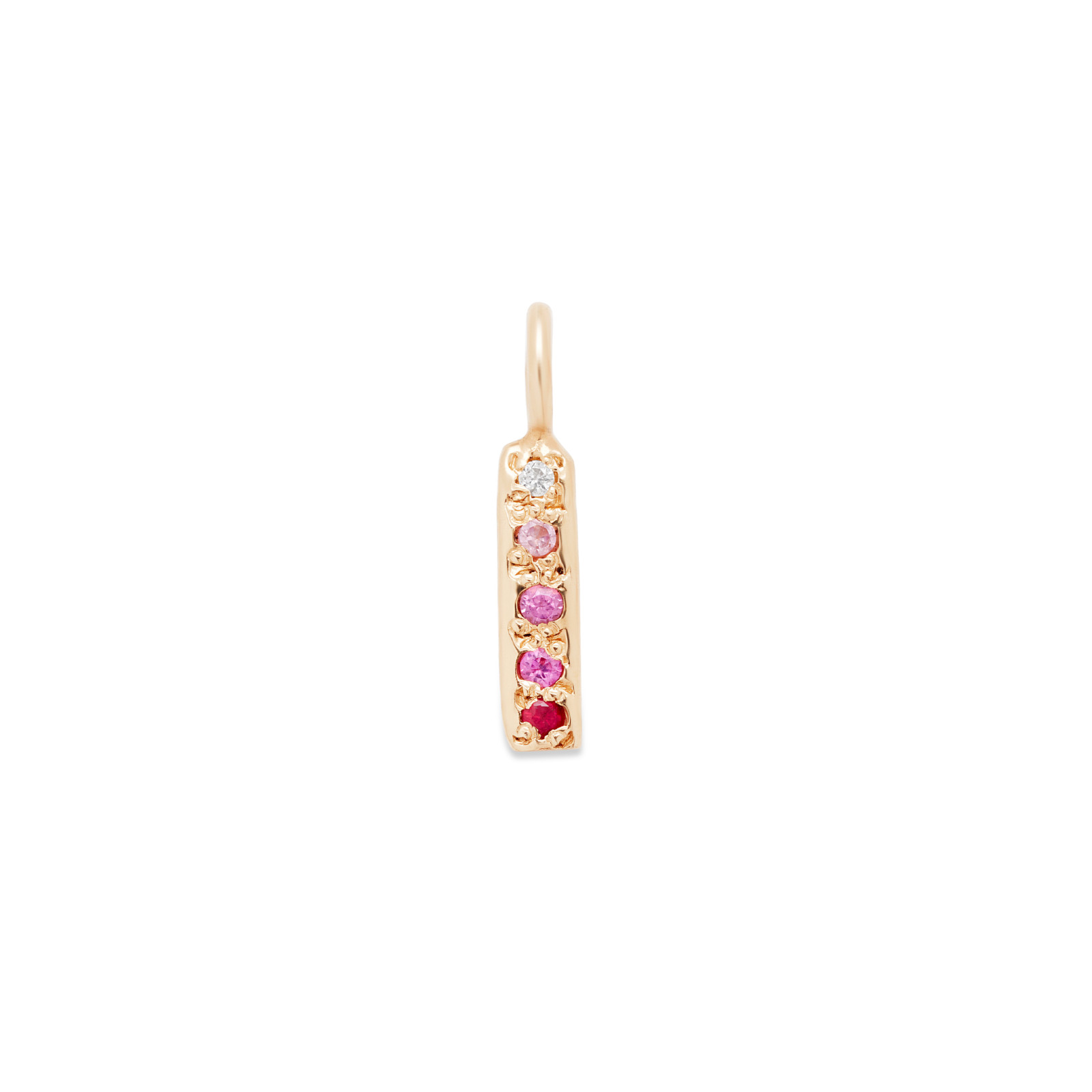 skinny bar charm necklace - customizable diamonds & gems - 14k yellow gold