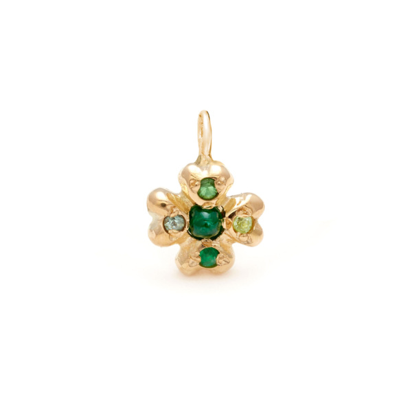 clover lucky charm jewelry - yellow gold