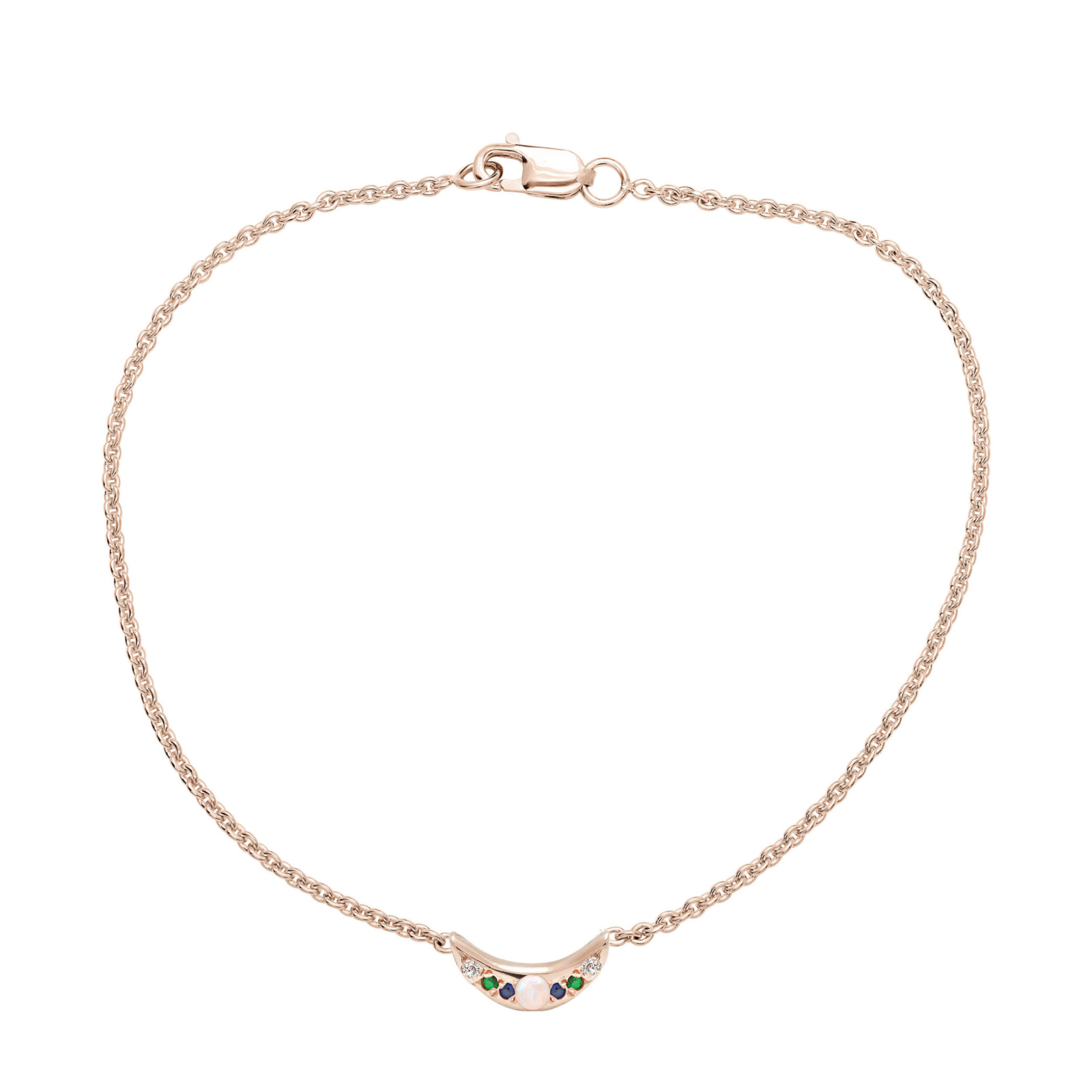 Custom Mini Moon Bracelet - Pink Gold