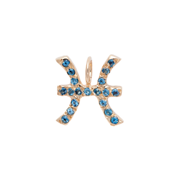 Pisces charm necklace zodiac jewelry yellow gold