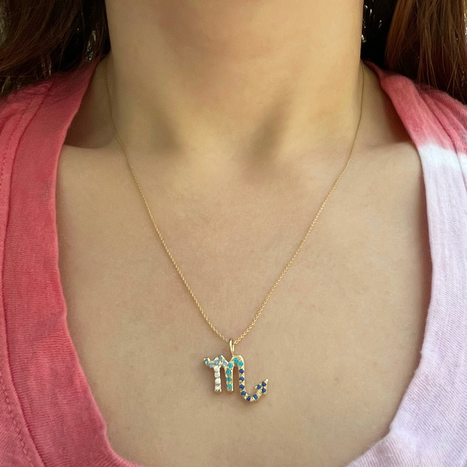 Scorpio zodiac sign charm pendant necklace