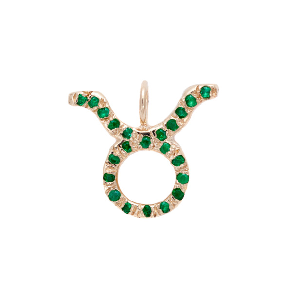 Taurus charm necklace zodiac jewelry yellow gold