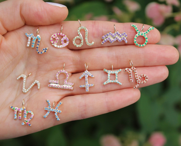 zodiac charms pendants astrology jewelry