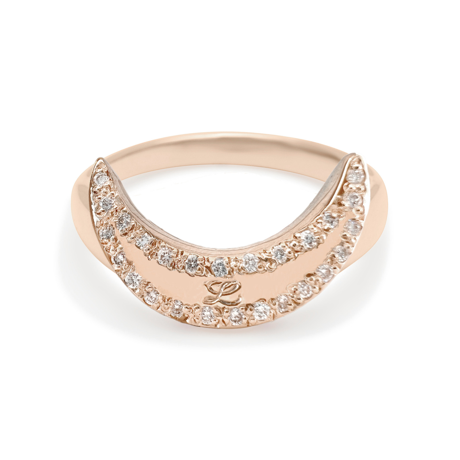 Moon Signet Ring - Custom 14k Pink Gold