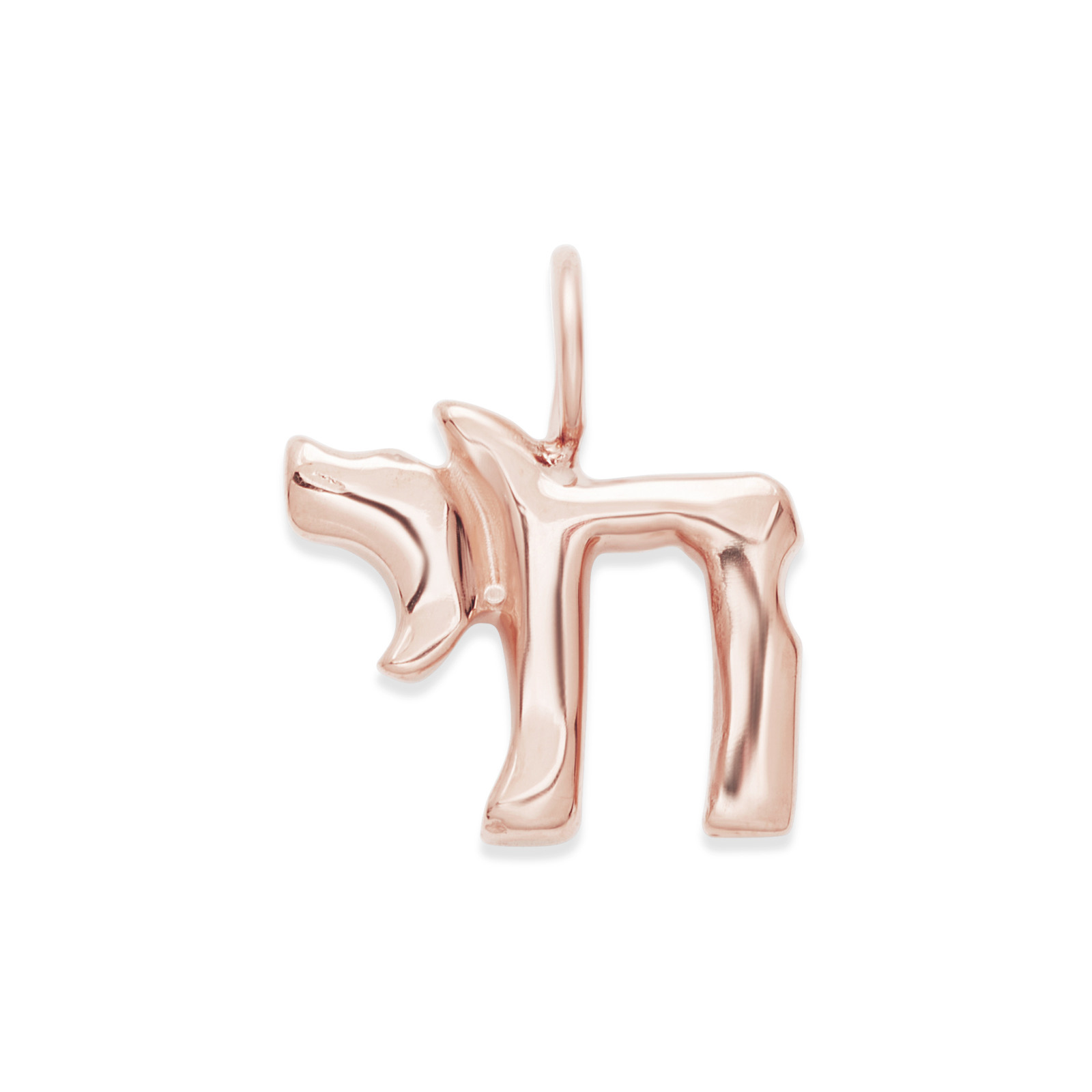 Chai symbol charm in 14k pink gold