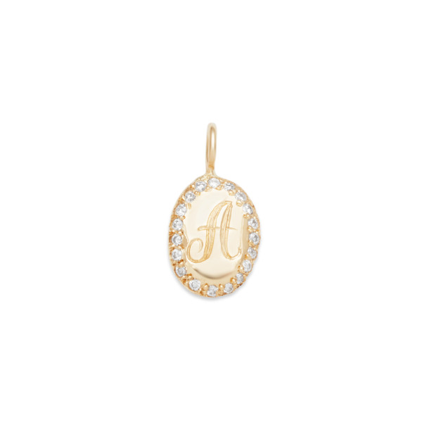 Oval Charm - 14k yellow gold