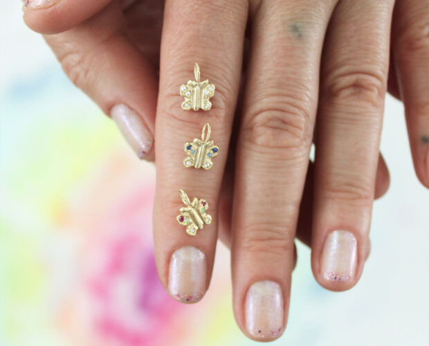 butterfly charms closeup