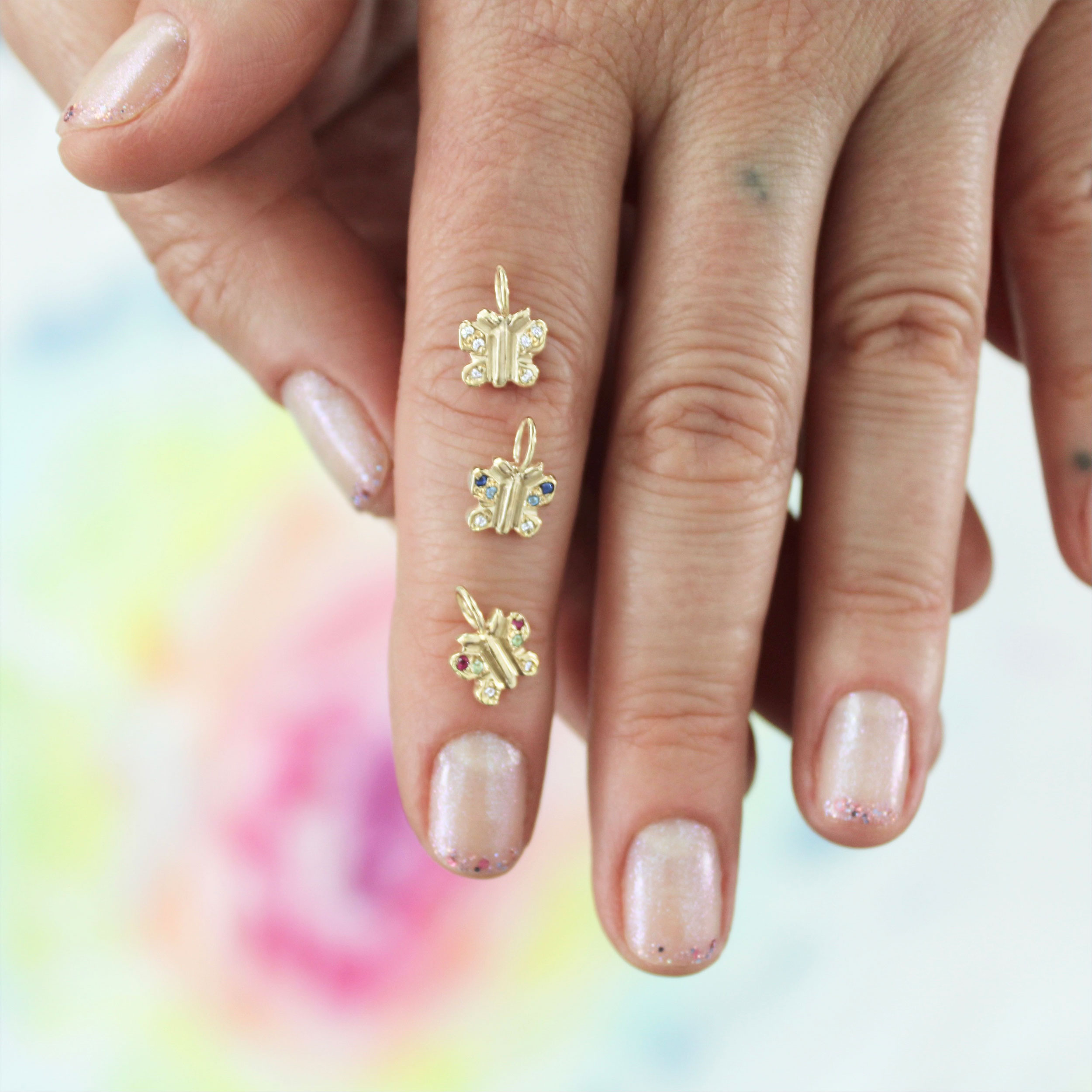 butterfly charms closeup