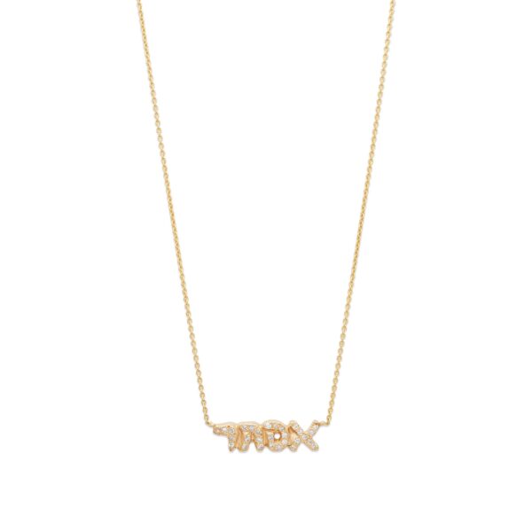 Diamond Hebrew Name Necklace