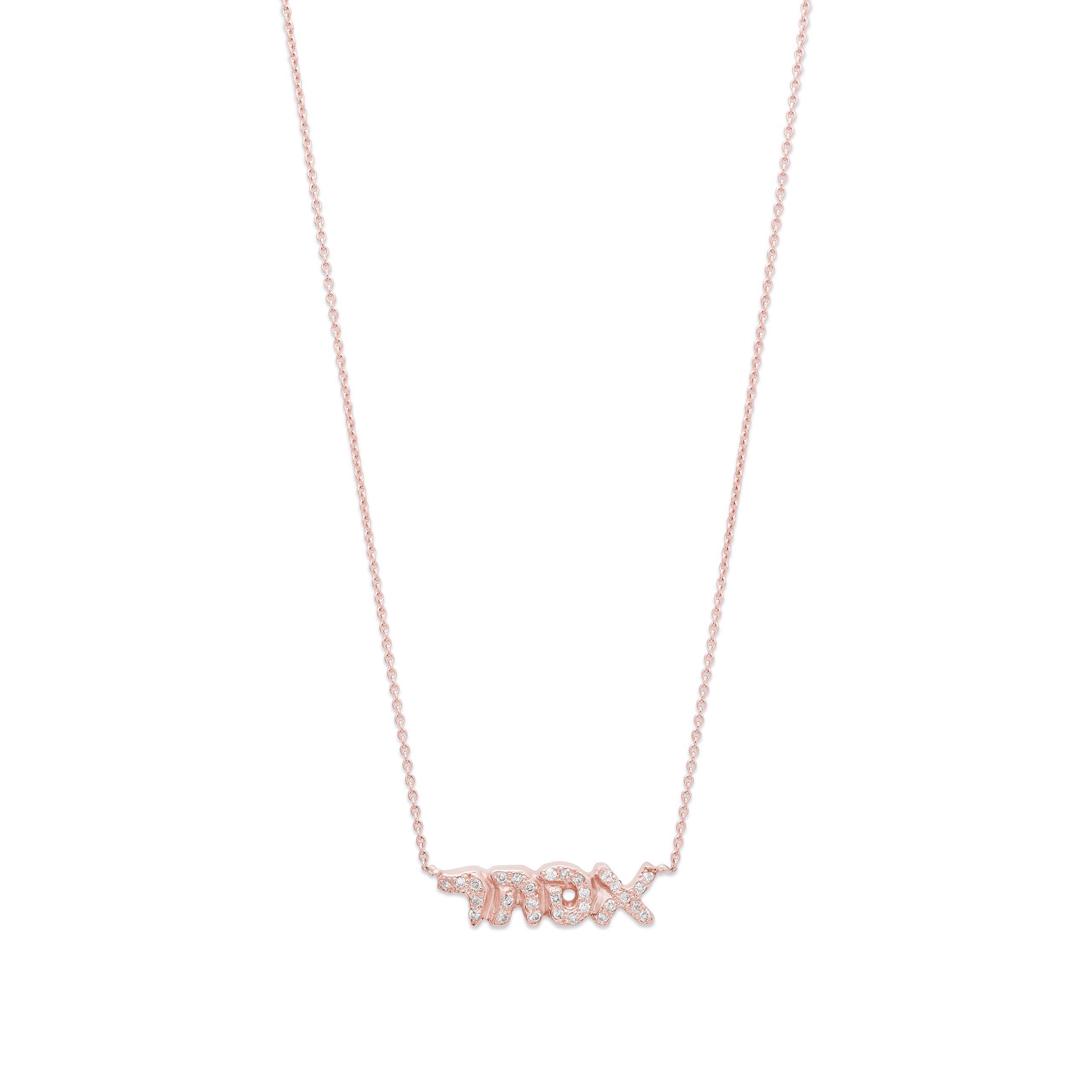 Diamond Hebrew Name Necklace