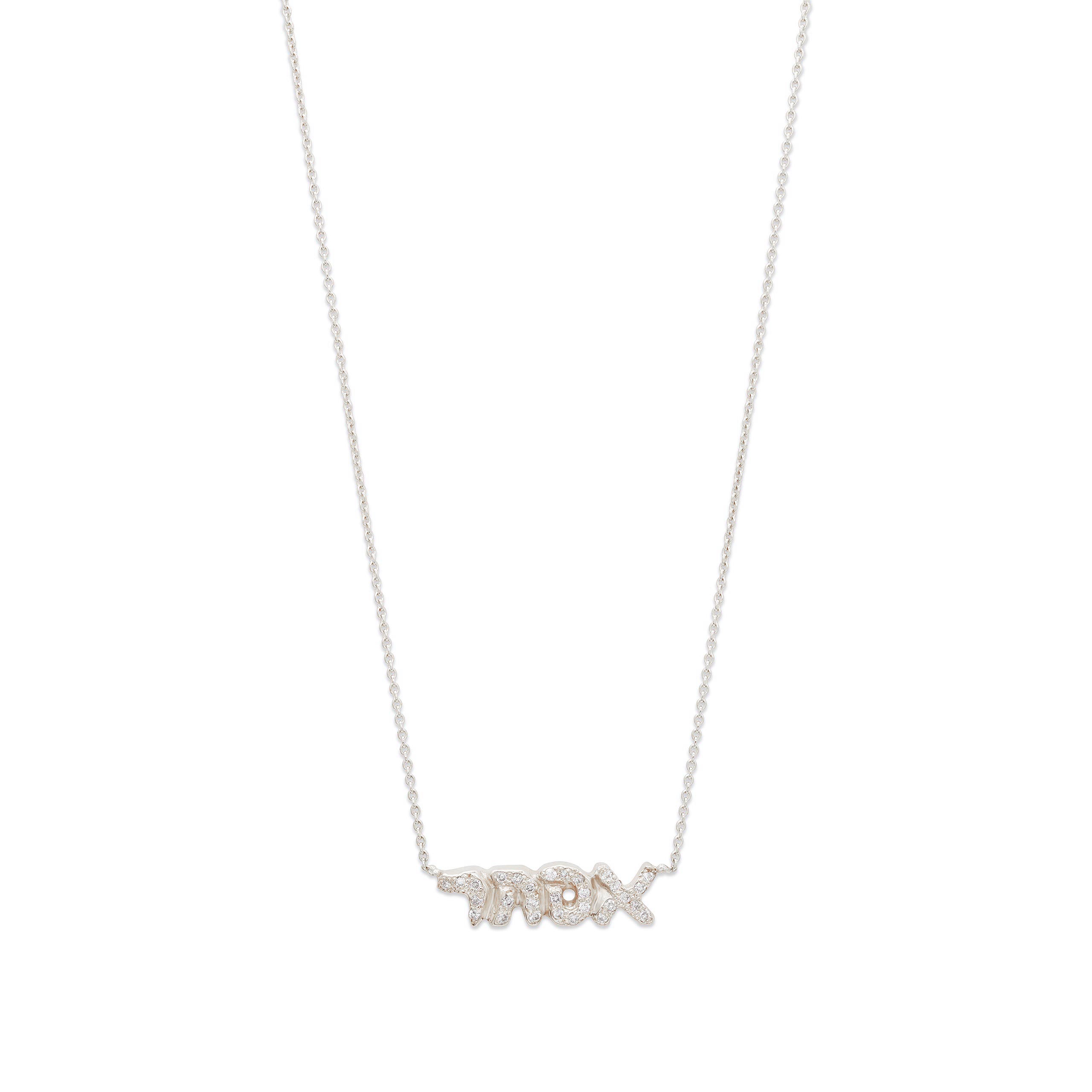 Diamond Hebrew Name Necklace