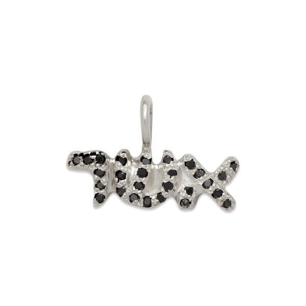 Black Diamond Hebrew Name Charm