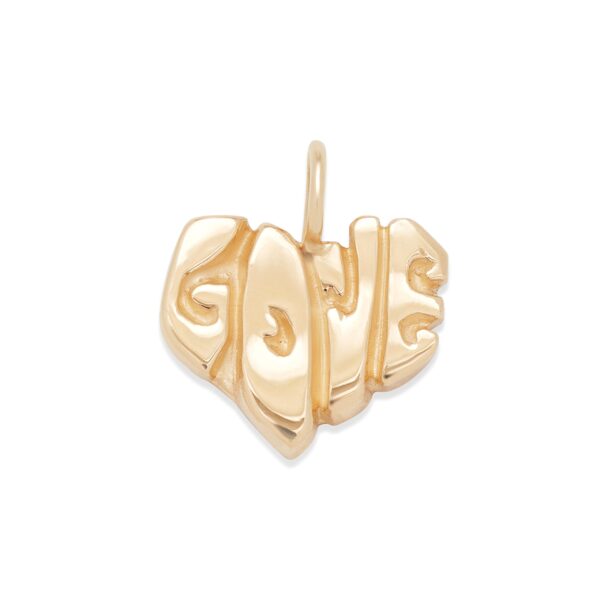 Love Heart Charm in 14k Yellow Gold