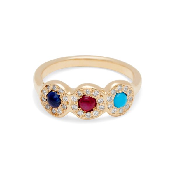Three Birthstone Signet Ring