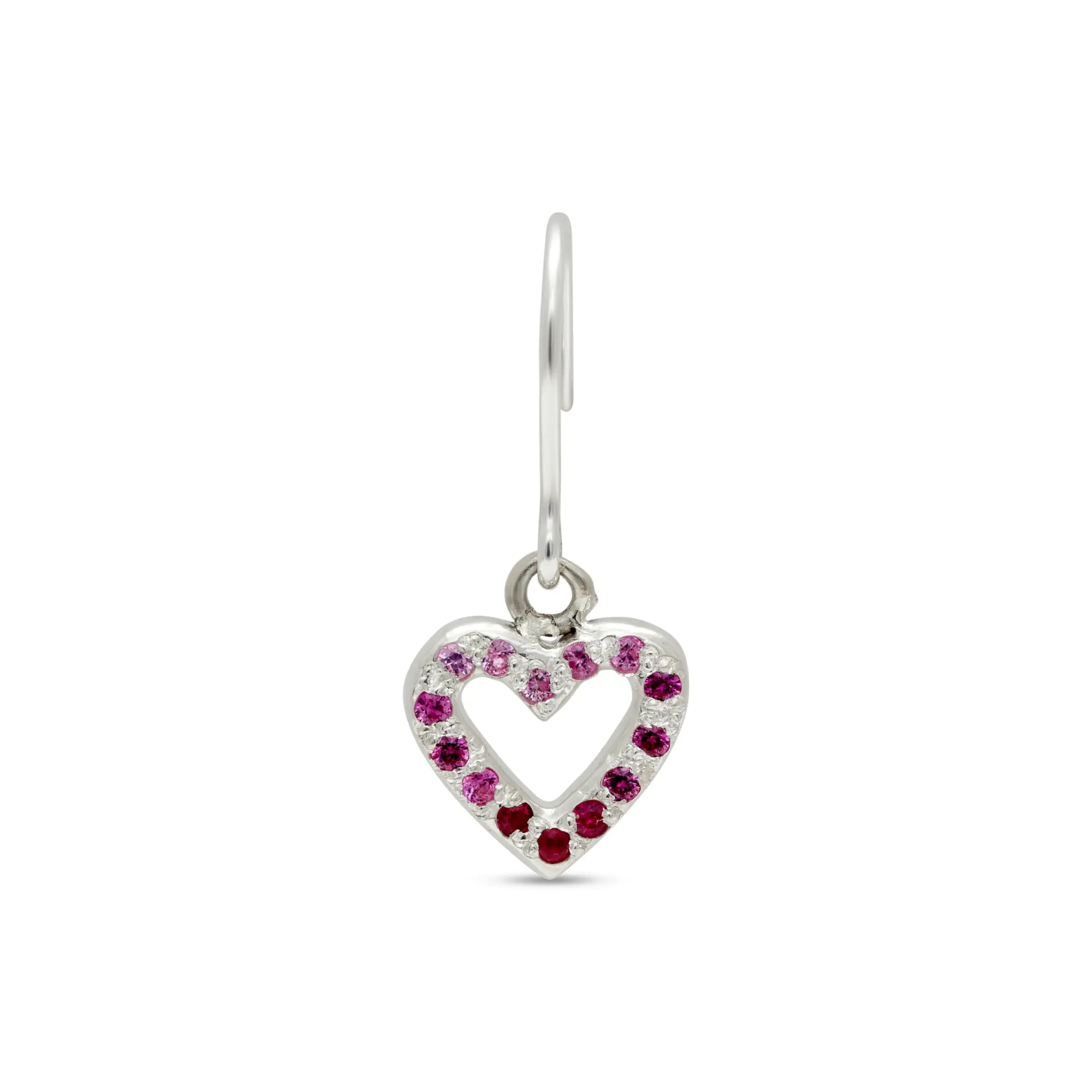Sterling Silver Pink Ombre Heart Dangling Earrings