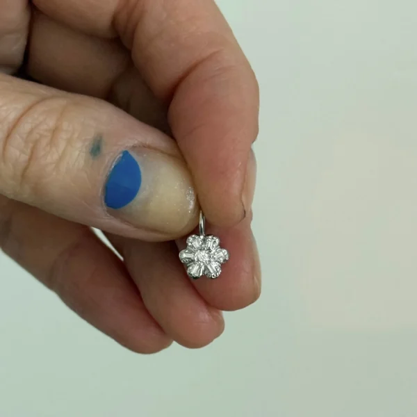 Platinum Diamond Daisy Charm